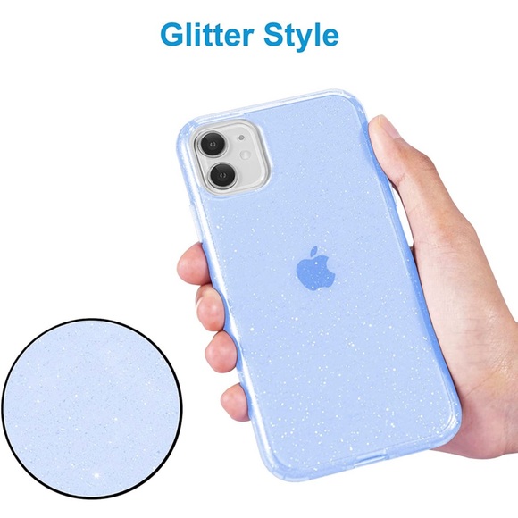 JJGoo iPhone 11 Case, BLUE GLITTER, Flexible Cases for Women Girls (6.1 inch) - Picture 4 of 7